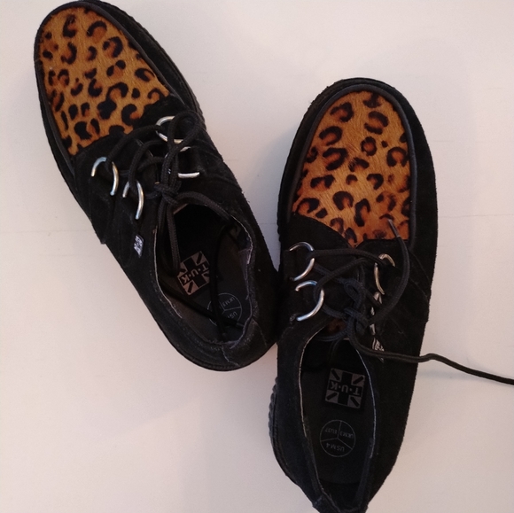 Vintage TUK Y2K Animal Print Creepers Platform Lace-Ups SZ 6 - Picture 13 of 16